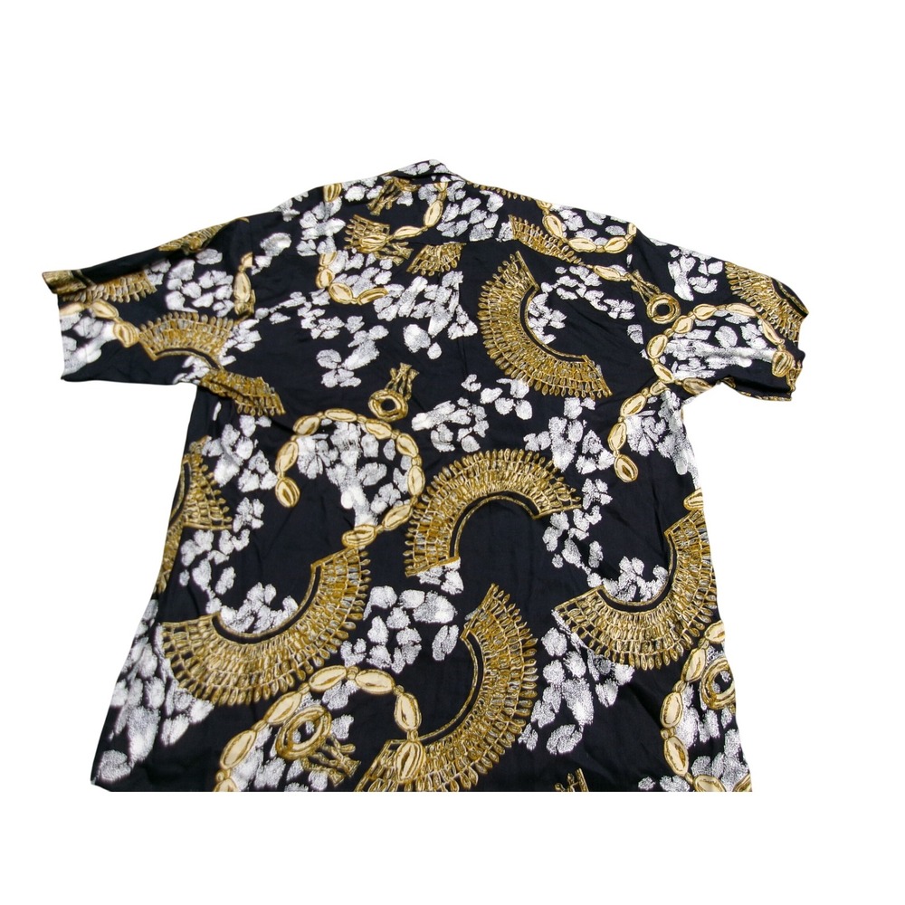Alberto Oriani Signature Collection Mens Black Gold White Short Sleeve Shirt, L - Picture 7 of 8